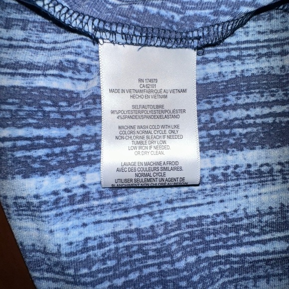 Women’s Faux Wrap Blue/White Sleeveless Dress - Size Small - Picture 6 of 7